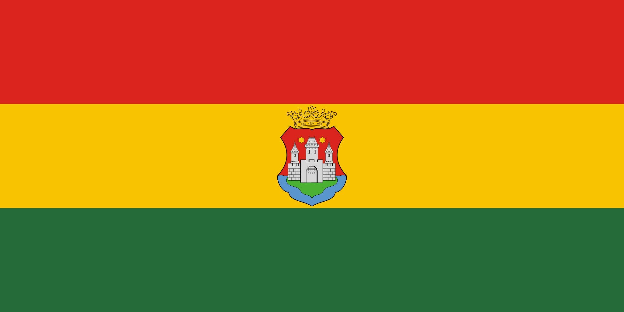 Drapeau Komárom variant idéal pour pavoiser votre extérieur