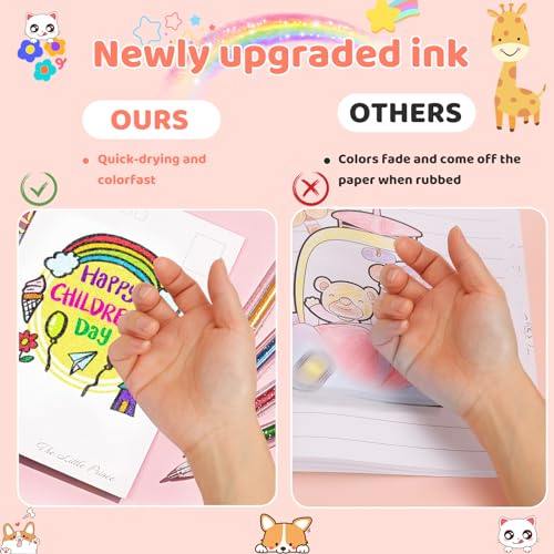 120 Colors Gel Pens, Colored Neon Glitter Pen Set for Adult Coloring Books, 40% More Ink Fine Point, Art Supplies Stocking Stuffers Christmas Gifts for Adults Drawing Doodling Scrapbook Journaling image 4