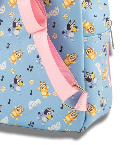 Fast Forward Bluey Mini Backpack for Kids & Adults | 10" PU Leather Bluey Backpack Purse Featuring Bluey | Toddler Travel Bag, Small Backpack Bookbag for School, Travel, or Everyday Use | Ages 3+ by Fast Forward - Used condition - US$18.57