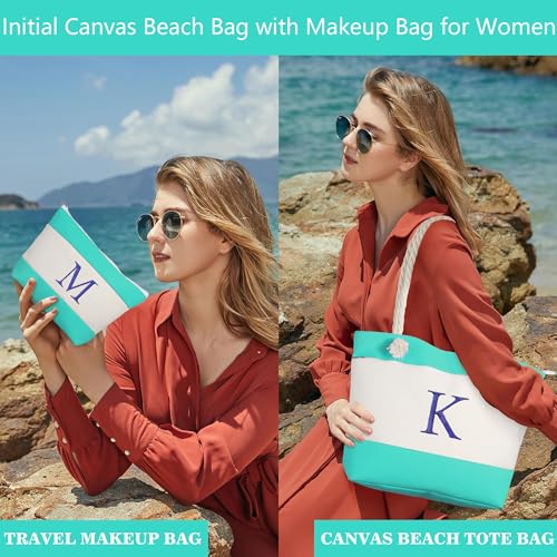 Image of YOOLIFE Beach Bags for Women - Travel Canvas Beach Tote, Pool Waterproof Bag, Travel Essentials, Gifts for Women Birthday