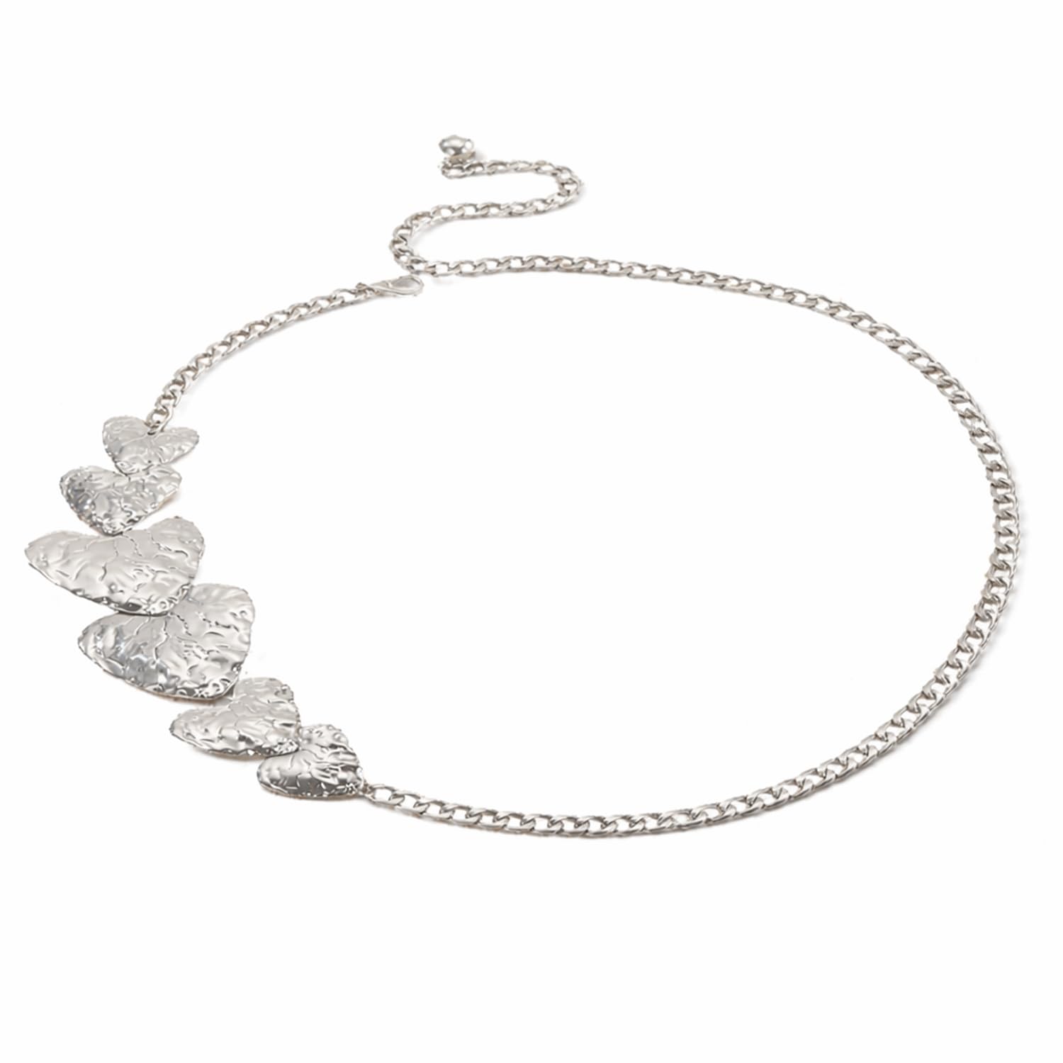 Women's Love Hammer Pattern Basic Waist Chain Belt Festival Dress Decorative Girdle Metal Waist Chain(Silver)-image-34