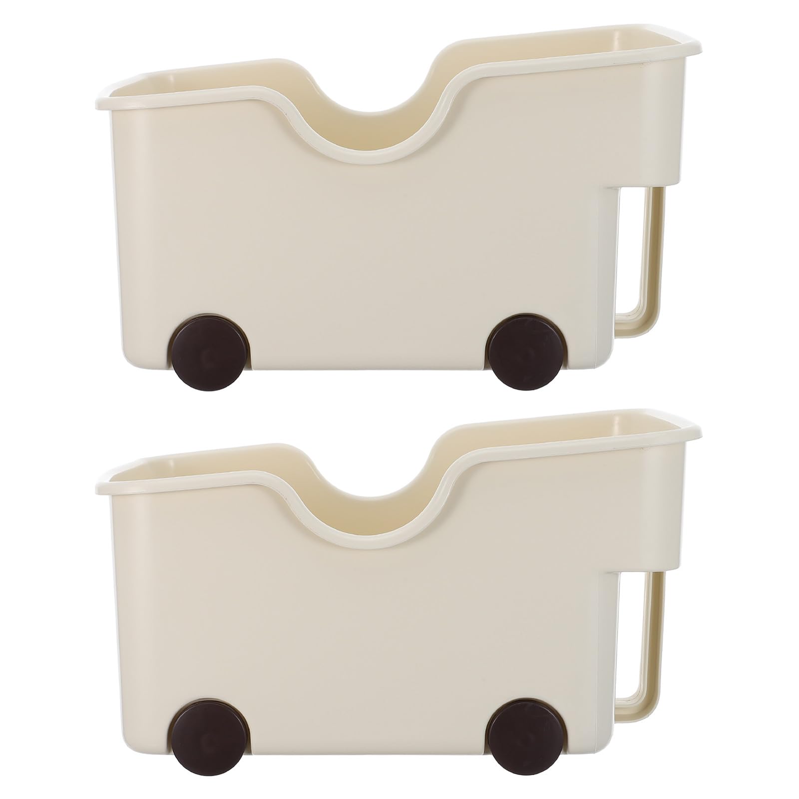 Garde-manger ordonné avec le lot de 2 bacs de rangement en plastique mobiles