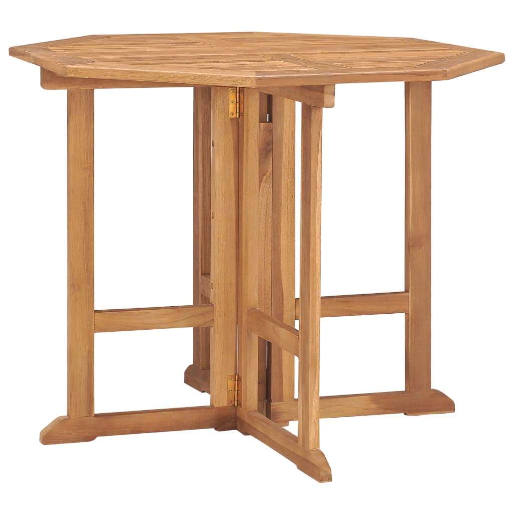 Set di mobili da esterno per esterni, 5 pezzi pieghevoli per esterni in legno di teak massiccio