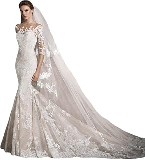 Wedding Dresses, Beach Wedding Dresses, Woman Without Sleeve in Mermaid Lace Dresses from Elegant Wedding Dresses, 2XL, Ivory, VYYAF, Ivory, 3XL