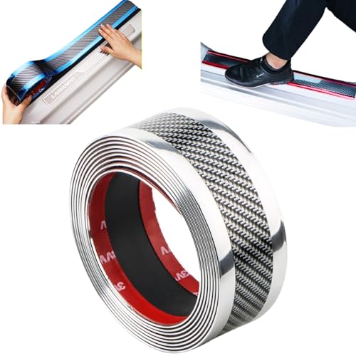 merrytime 車 ドア プロテクター プロテクション フィルム スカッフプレート サイドステップ エッジ モール 傷 汚れ 防止 3m×5cm シルバー