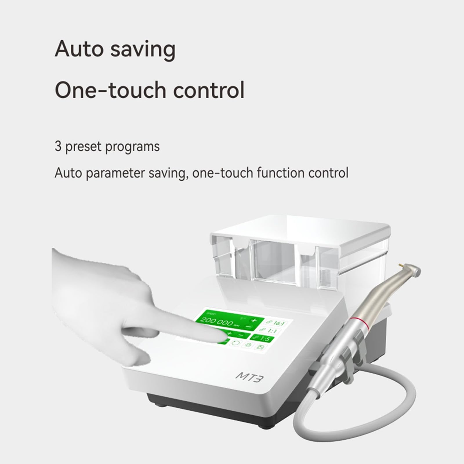 Woodpecker Dental Electric Motor MT3 with Water Supply System, 1:5 Contra Angle LED Handpiece, Sold by JMU