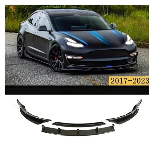Spoiler avant Tesla Model 3 effet carbone pour optimiser l'aérodynamisme