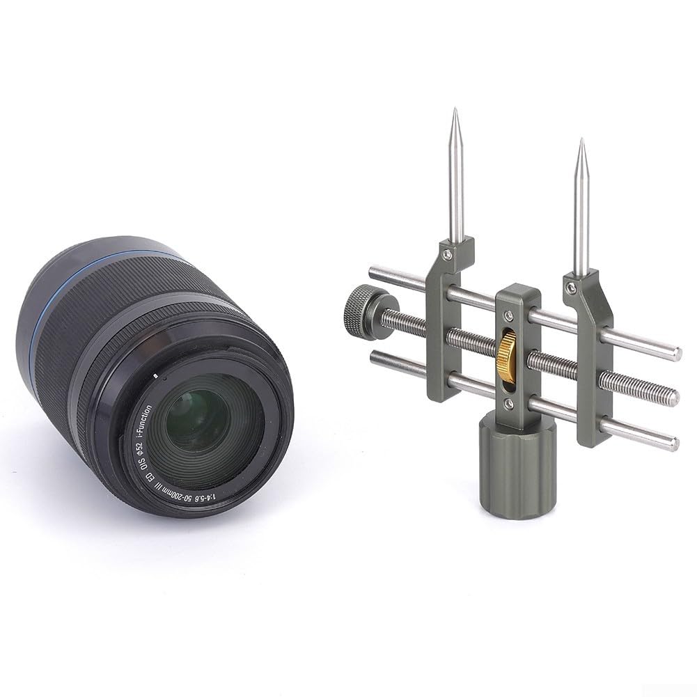 Oniissy Llave inglesa de lente ajustable, herramienta de reparación de lentes de precisión con perillas de ajuste duales, mango antideslizante para cámara/prismáticos, extracción de anillos ópticos (2