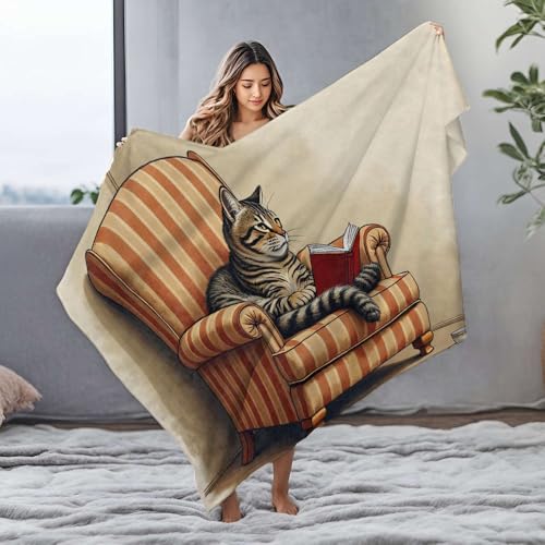 Couverture imperméable plaid flanelle chat lisant cadeau idéal maison