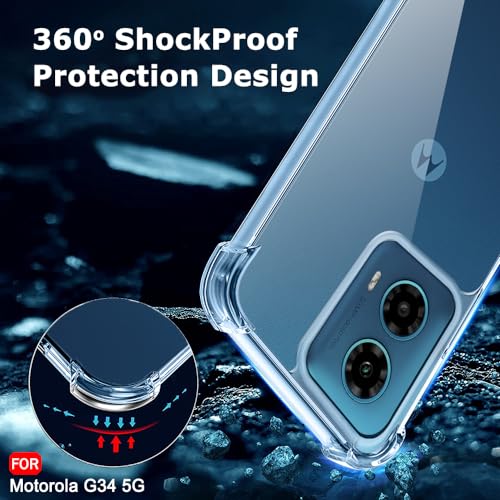 Image of TheGiftKart Crystal Clear Back Cover Case for Motorola Moto G34 / G45 5G | Shockproof Soft TPU Case | Cushioned Edges for Ultimate Protection Back Cover Case (TPU, Transparent)
