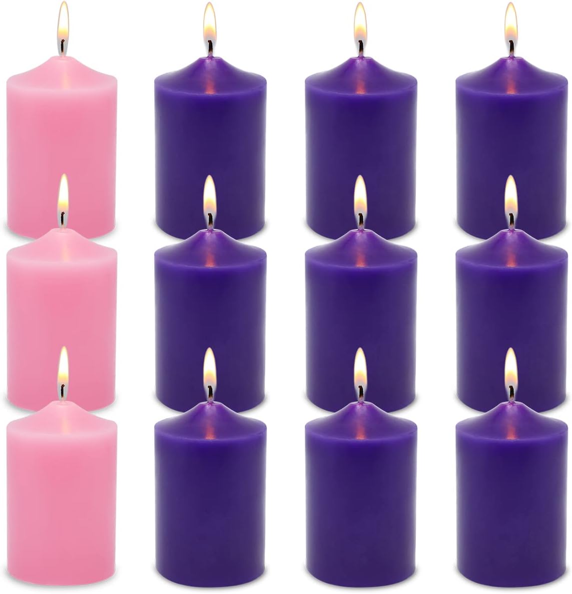 MISSYO Ivory Tapered Pillar Candles, 3 x 6 Inches Unscented Candles for Home Restaurant Weddings Church - 3 Packs : Home & Kitchen