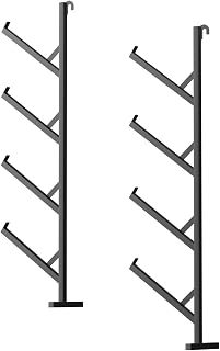 2 Pack Shipping Container Pipe Rack, 4-Tier Heavy-Duty Container Shelving Brackets, No-Drill Installation Hanging Racks for Vertical Storage (400 LB Capacity), Black