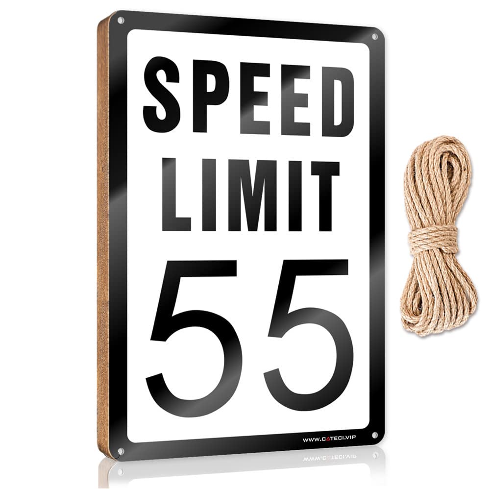 DTHA Home Signs Decor Speed Limit 55 Mph Wooden Sign Posters For Teens Gifts For Work Friends(20X30CM)