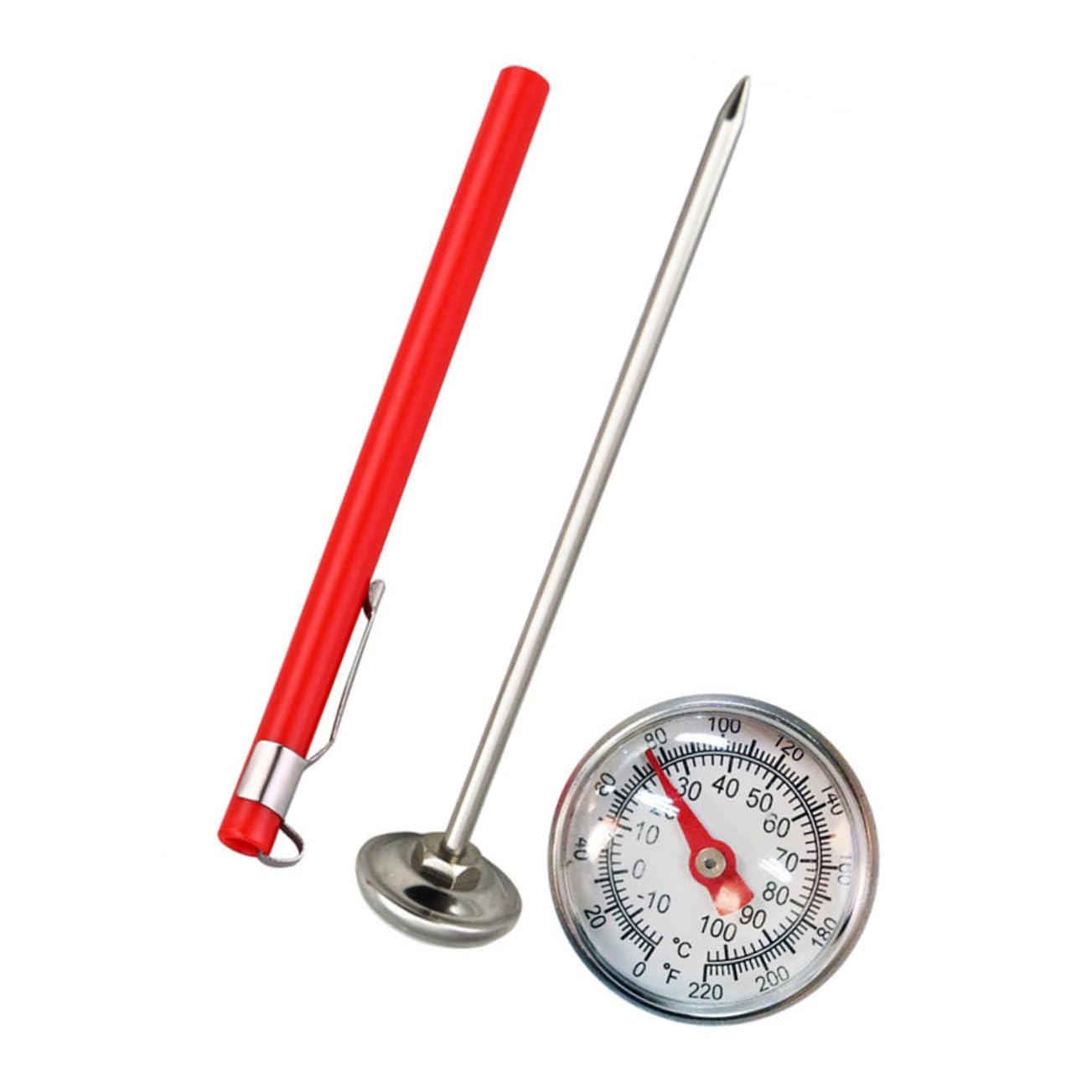 Hemobllo Stainless Steel Meat Thermometer with Cover Instant Read Food Thermometer for Kitchen Cooking Accurate Milk BBQ Temperature Probe Compact Design for Daily Use