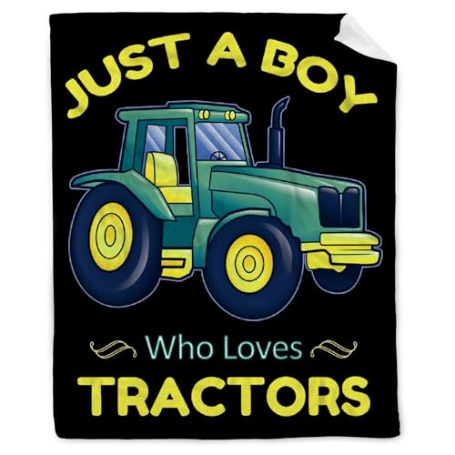 Image of Just A Boy Who Loves Tractors Blanket Print Soft Lightweight Warm Cozy Plush for Bedroom Bedding Couch Novelty Gift Universal XS 30 * 40 in for Leg/Pet