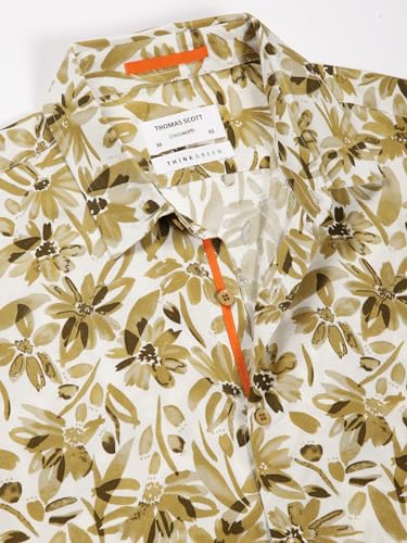 Image of Thomas Scott Men's | Printed | Half Sleeve | Regular Fit | Cotton Rayon | Spread Collar | Casual Shirt