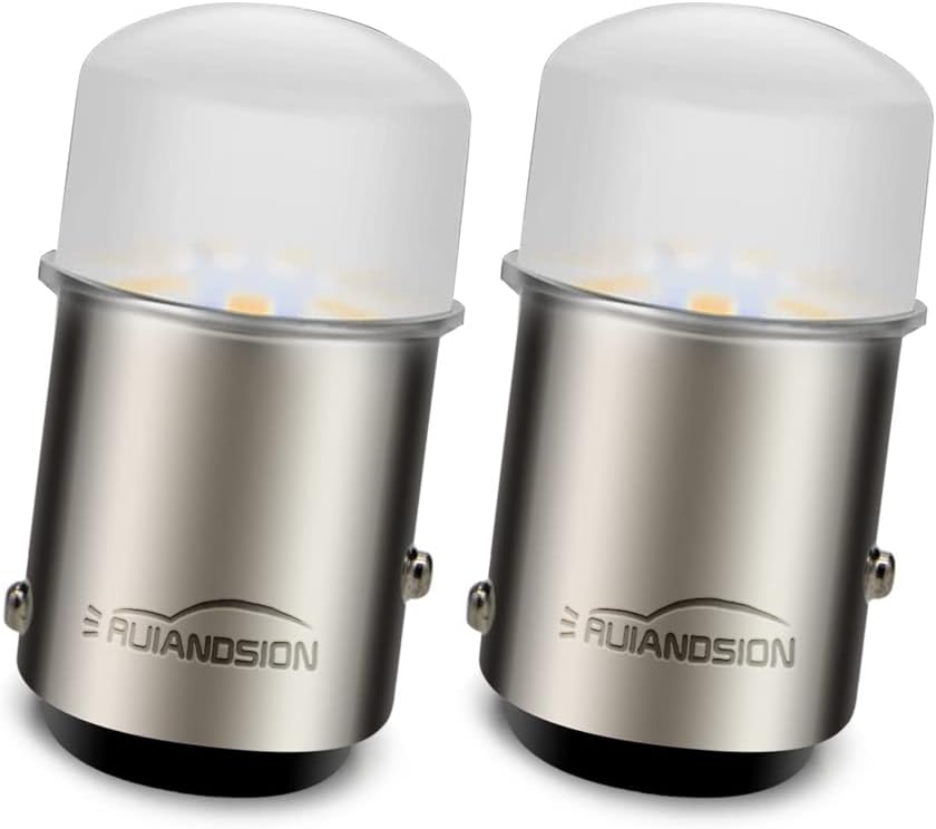 Ruiandsion 1157 BAY15D LED Bulb 12V 2057 2357 7528 Yellow Amber 3014 9SMD LED Chipsets Replacement for Car RV Camper Backup Reverse Side Marker Tail Lights (Pack of 2)