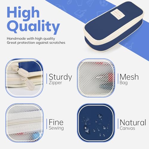 Image of Pencil Case, Large Capacity Aesthetic Pencil Cases with Durable Zipper, Big Stationery Pencil Pouch for Women & Men , Adults Portable Storage Organizer Bag for College, office, Travel (Dark Blue)