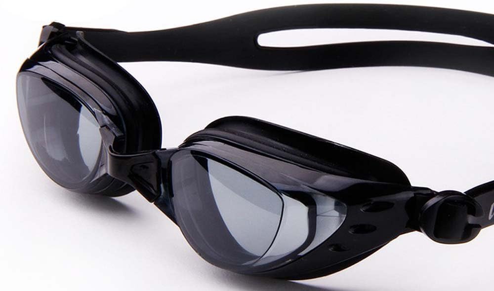 myopia goggles swimming goggles anti-fog big box waterproof men and women / children (Black Transparent)