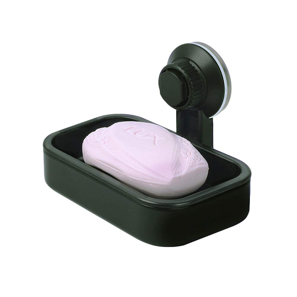 Porte-Savon Ventouse Noir - Support Mural Sans Perçage Pour Douche Ou Salle De Bain