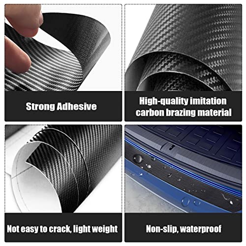 Car Rear Bumper Protector Guard, Rear Bumper Guard Scratch Scratch Protection Strip, Trunk Carbon Fiber Style Protector Sticker, Universal Car Accessory Trim (41.3×10Inch) #TOP2