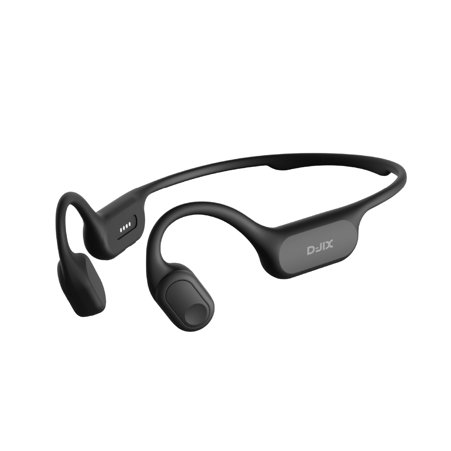 D-JIX Triton 600 - Auriculares de conducción ósea Bluetooth 6.0 y MP3 32GB | Impermeable IP68 | Autonomía 15h | Carga rápida | Micrófono Integrado | Ideal Deporte y Trabajo (Black)