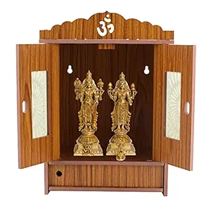 AVAD Wooden Acrylic Door Temple | Handmade Wooden Beautiful Temple | Attractive Design Temple | Pooja Stand for Home and Office (Red)