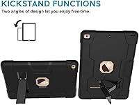 Vista 5 de Compatible con iPad de 8ª generación 10.2 2020, iPad de 7ª generación/iPad de 10.2 pulgadas 2019 híbrido de impacto a prueba de caídas Armor Negro