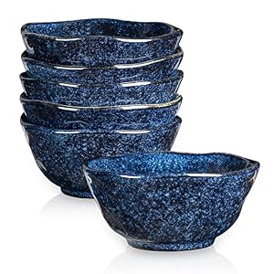 Vicrays Snack Schalen Set, Keramik, Sternenblau, 6 Stück