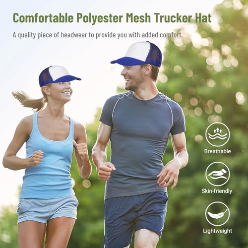 Image of 10 PCS Sublimation Blank Trucker Hats, Plain Baseball Caps with Adjustable Back Strap Unisex Mesh Caps for Men and Women DIY