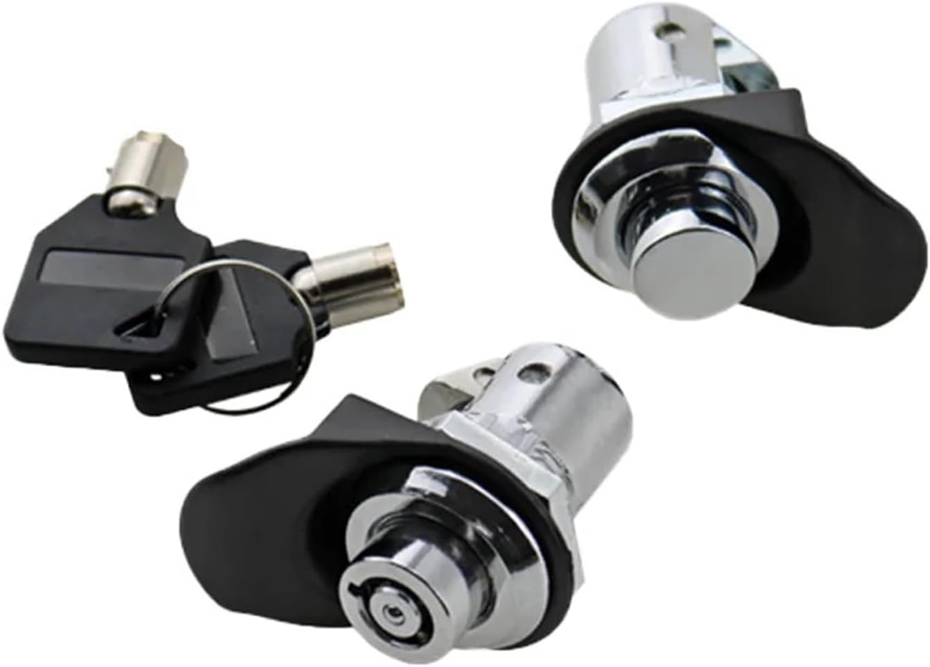 Cylindrical Button Lock Industrial Electrical Cabinets and Automation Machinery Equipment 1Pcs(Plastics with Lock)