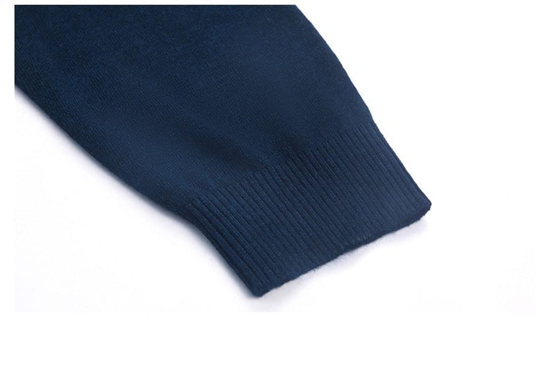 Vogrtcc Jersey de punto de moda para hombre con cuello en V suéter coreano otoño invierno casual Jumper, Negro, XXL