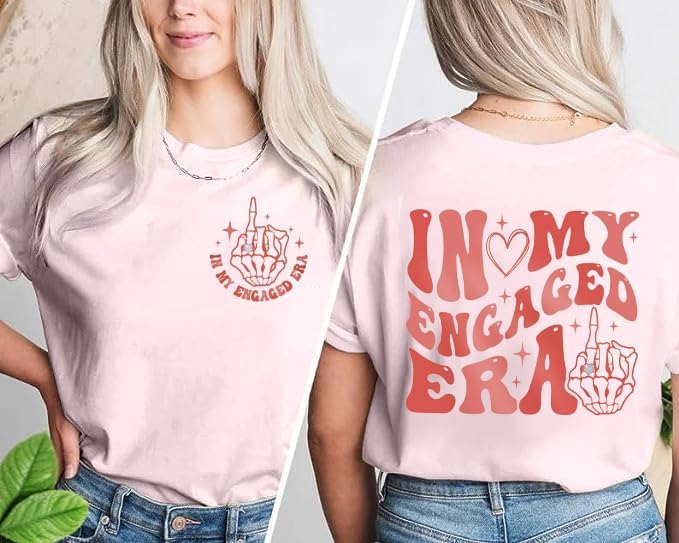 Women Bride Shirt in My Engaged Shirts Engagement Tee Fiance Tshirt Groovy Bride Bachelorette Tee Bridal Shower Tops - Image 2
