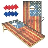 UDIY Wooden Cornhole Toss Game Set - Include Regulation Size 4x2 Feet Corn Hole Board and 8 Bean Bags, Suit for Outdoor, Backyard, Family Gathering, Beach, Wedding Game