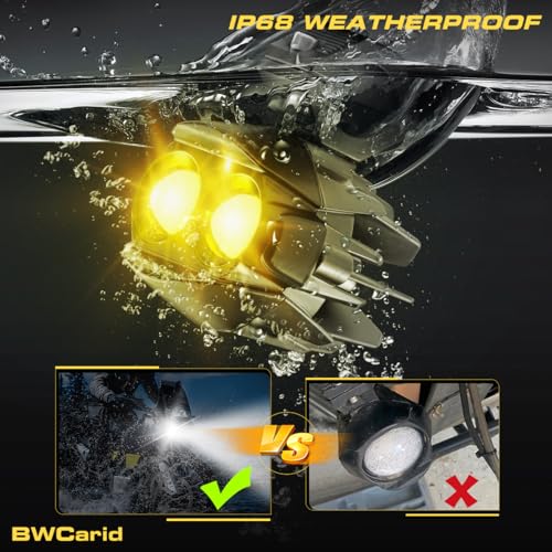 Bwcarid D7 Led Motorcycle Auxiliary Lights Kit 50W White Amber Spot Driving Fog Lights Strobe 6 Modes thumb #2