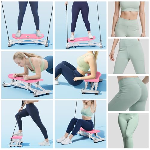 Image of RYGEO Balance Board with Resistance Bands, Versatile Rocking Stepper, Wobble Board Featuring LCD Monitor, 330 lbs High-Capacity Ski Twister Trainer for Full Body Exercise at Home