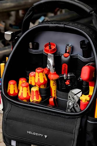 Velocity Pro Gear Stealth NB300 Open Tote Tool Bag - Electrician's Tool Carrier with Concealed Equipment Storage, Vertical Pockets and YKK Zips, Shadow Black - Image 5