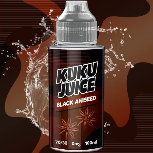 Four-100ml-Black-Aniseed-70VG30PG-Vape-ELiquid-Vaping-No-Nicotine-0mg-120ml-Bottle-Short-Fill-Kuku-Juice-E-Liquid