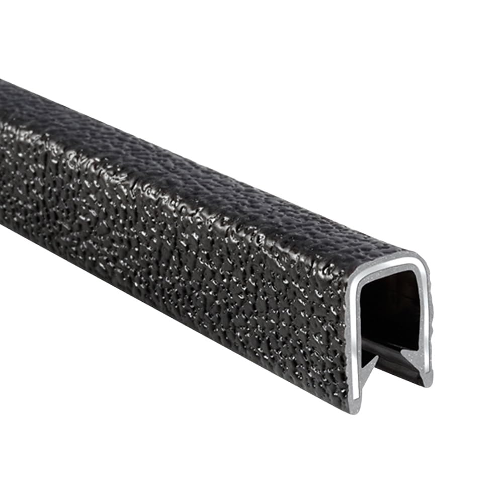TRIM-LOK - 100B3X3/32-25 Trim-Lok Edge Trim – Fits 3/32” Edge, 9/16” Leg Length, 25’ Length, Black, Pebble Texture – Flexible PVC Edge Protector for Sharp/Rough Surfaces, Easy to Install