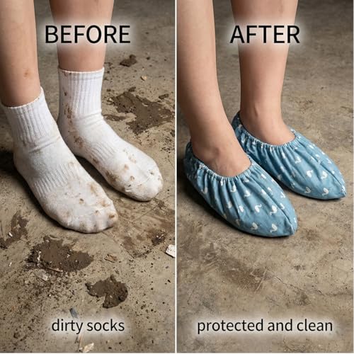 YAZWUR 3 Paare Waschbare Entenschuhüberzieher, Schuhschutz Überzieher mit Rutschfester Sohle, Teppichschutz für die Hausreinigung, für die meisten Erwachsenen.