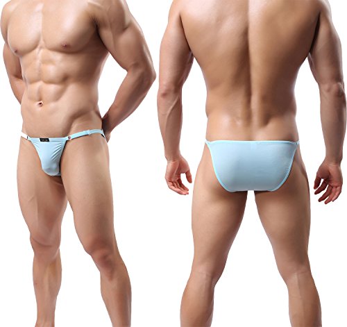 YuKaiChen Men's Silk Underwear String Bikini Briefs Low Rise3