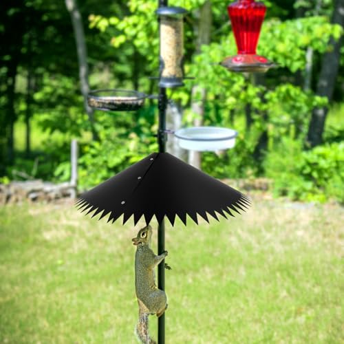 2 Pack Squirrel Baffle for Bird Feeder Poles, 19inch Serrated Squirrel Baffle Shield, Bird House Guard, Squirrels Proof Deflector, Squirrels Guard Stopper for Outside Shepherd Hooks