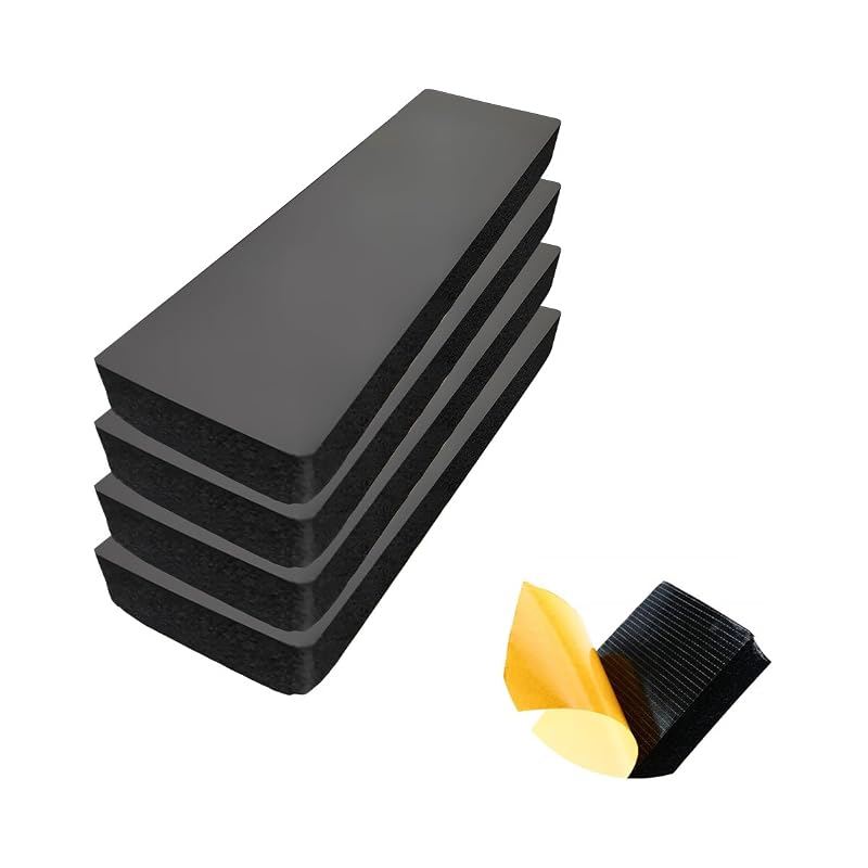 Kit com 4 Protetores de Parede para Garagem Gasedin em Espuma NBR Autoadesiva, 30,0 x 9,9 x 3,0 cm, Preto