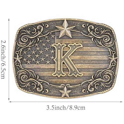 Image of Western Belt Buckle for Men Women Initial Letter A to Z Cowboy Belt Buckle Texas Buckle hebillas vaqueras para hombre