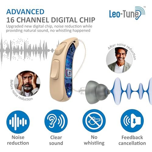 Image of Leo-Tune Slim True Hearing Aids for Seniors (Not just Amplifiers), Rechargeable Digital Hearing Aids with 16-Channel Superior Sound Noise Cancelling, 3 Hearing Modes with 1 year Warranty