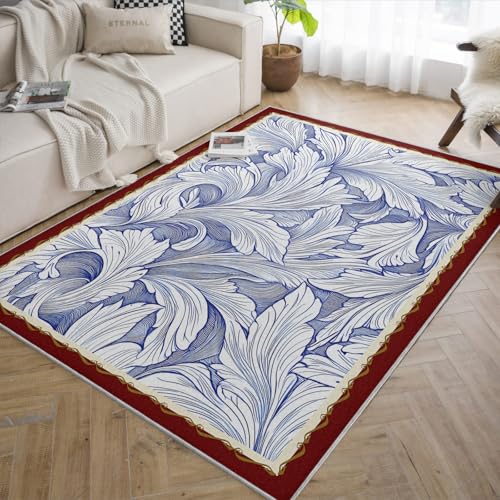 Carpette Salon 160x200 cm Légère et Résistante aux Taches Acanthe