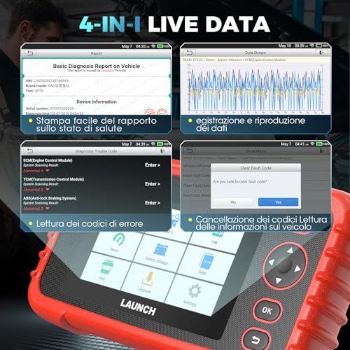 Launch CRP123X V3.0 - OBD2 Diagnostica Auto Professionale Per Tutte Le Marche - Scanner 4 Sistemi, Reset Epb/Fap/Olio, Sas/Bms/Tpms, Test Batteria, Lettura Vin Con Aggiornamenti Gratuiti A Vita - 8