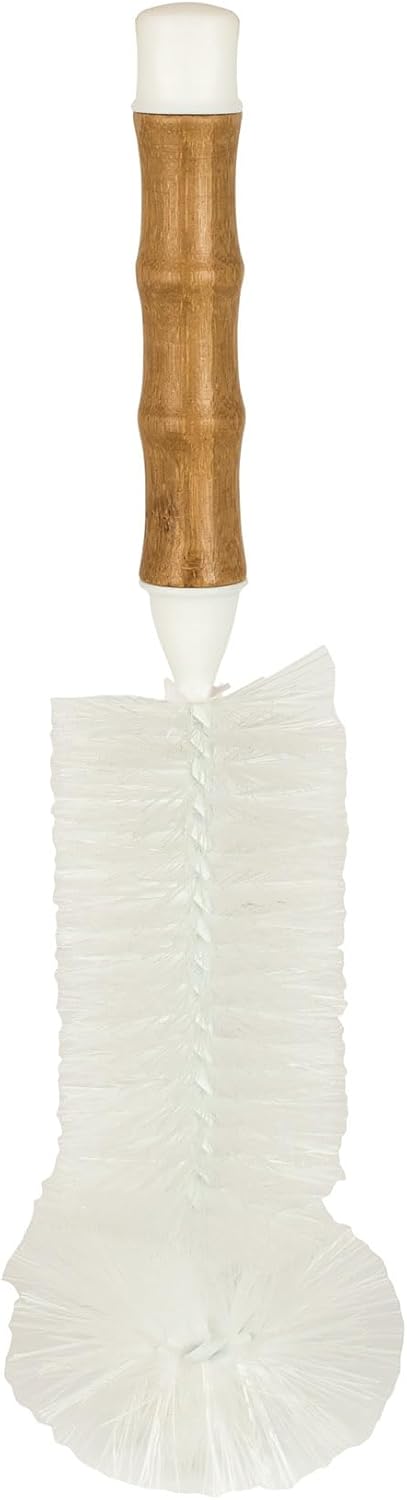 HIC Kitchen Bamboo Water Bottle Brush, Natural Bamboo with Non-Scratch Bristles