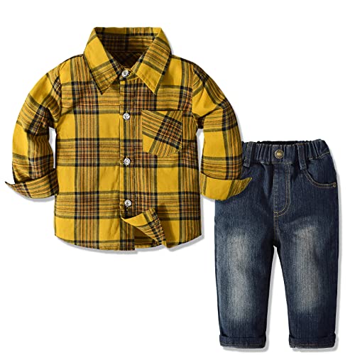 Conjunto de ropa para niños de otoño en color amarillo talla 6-7 años