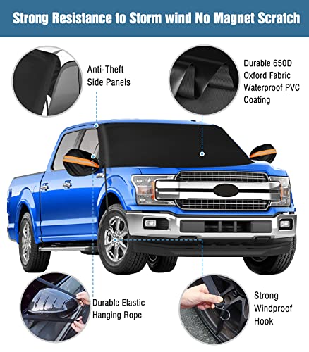 Image of YeewayVeh Truck Windshield Cover for Ice and Snow, XL ((74 inch x 46 inch)